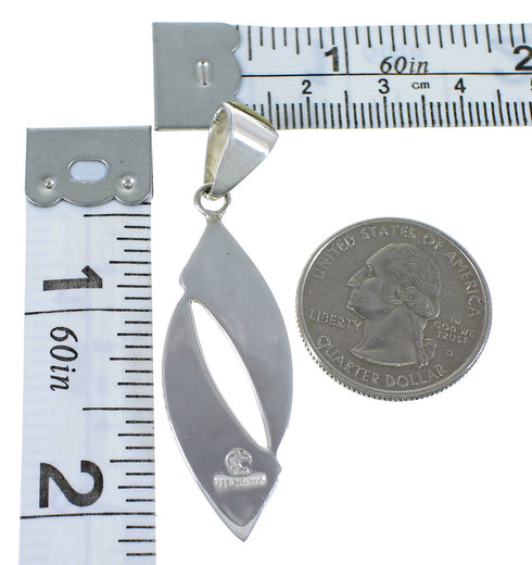 Southwestern Turquoise Inlay Sterling Silver Jewelry Pendant AX48860